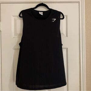 Gymshark Black Sleeveless Muscle Tee Relaxed Fit